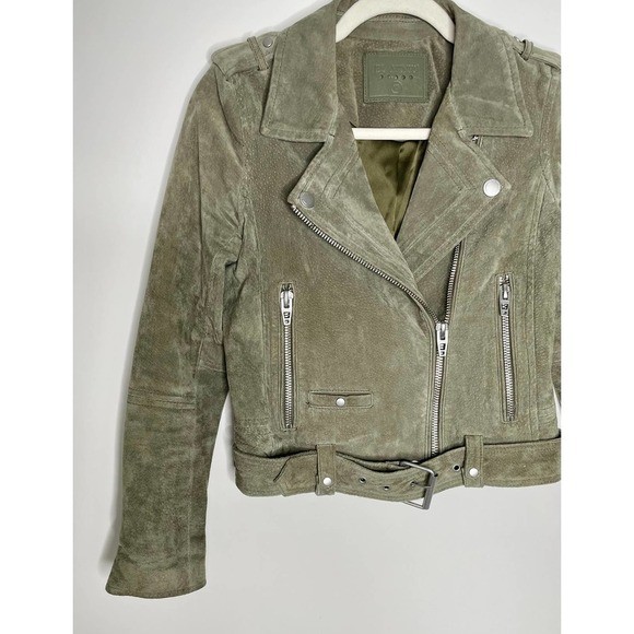 BlankNYC Herb Green Moto Suede Leather Jacket XS - Picture 7 of 10